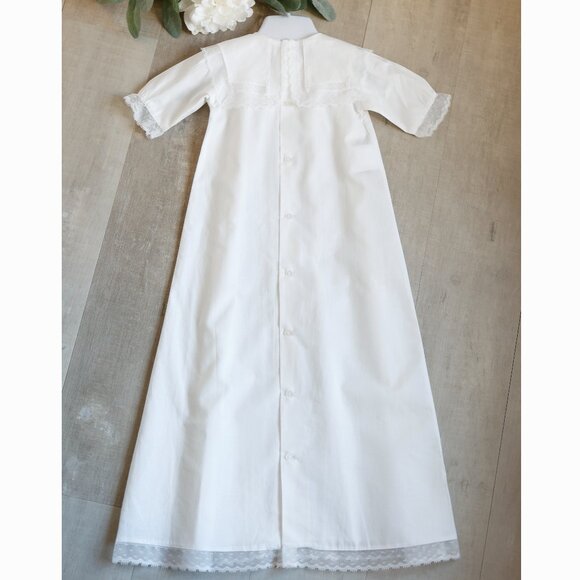 White Heirloom Special Occasion Portrait Gown Slip & Bonnet Set 100% Cotton NWT - Picture 5 of 8